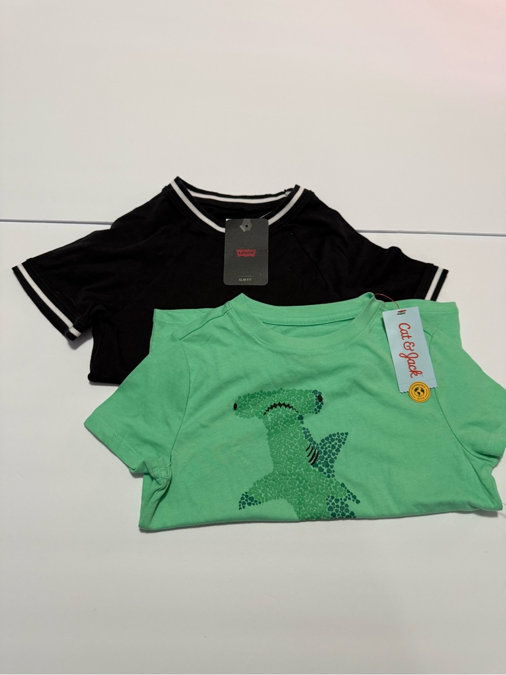 Levi / Cat & Jack Green Hammerhead & Black Trim Short-Sleeve Tee Set